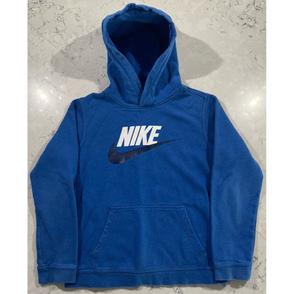 Nike Sportswear Club Fleece Hoodie Kids Boys XL Blue Pullover CJ7861-481
